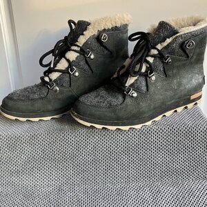 Sorel Wool Suede & Sherpa Winter Boots
